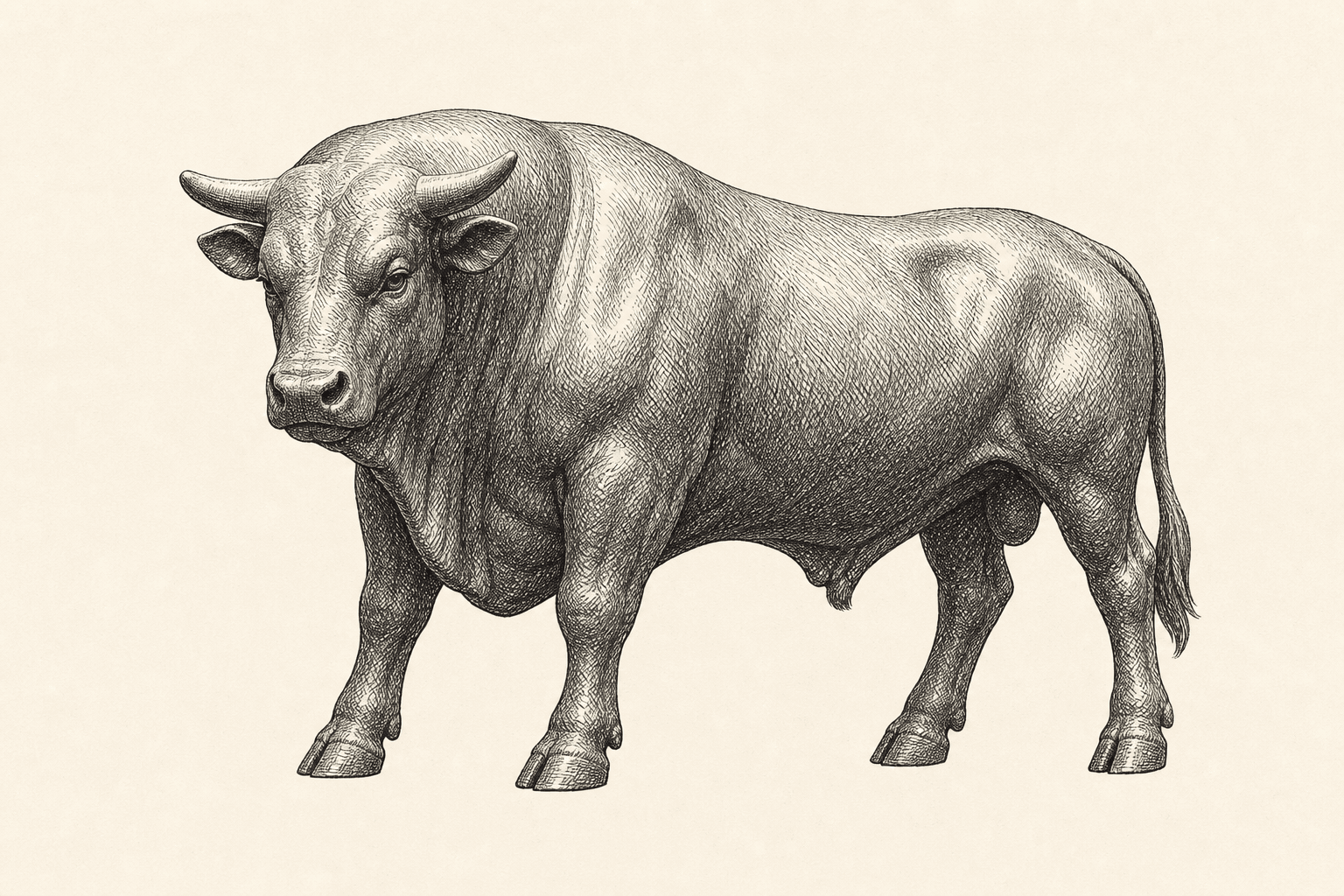 Editorial illustration of the Durham bull statue for the Best of Durham guide