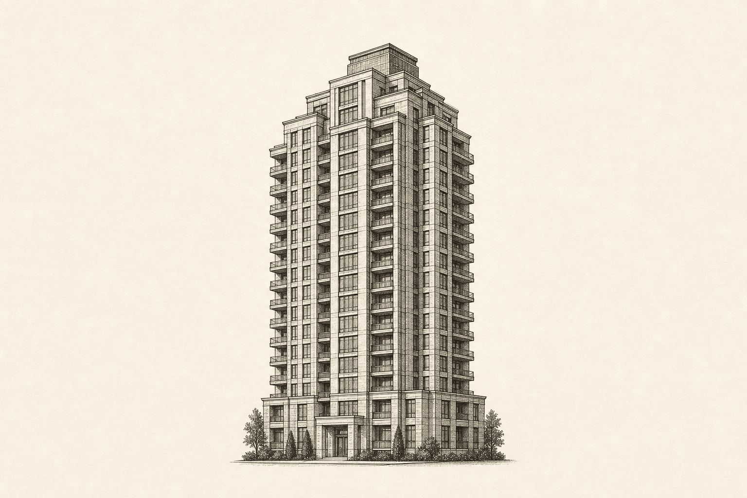 Editorial illustration for: Beacon Street Plans 34-Unit Condo Tower Near Durham Athletic Park