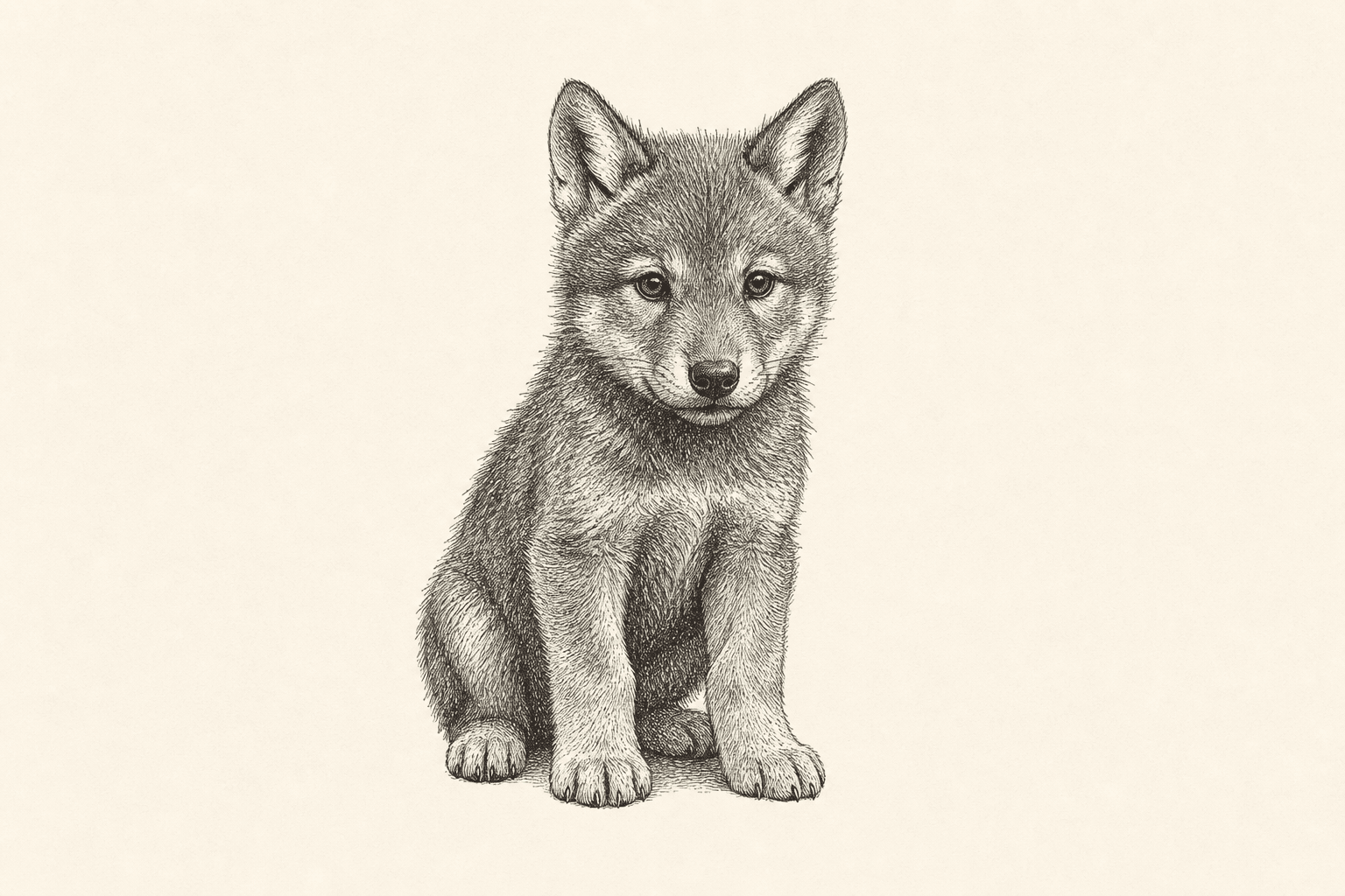 Editorial illustration for: Five Red Wolf Pups Born at Museum of Life and Science