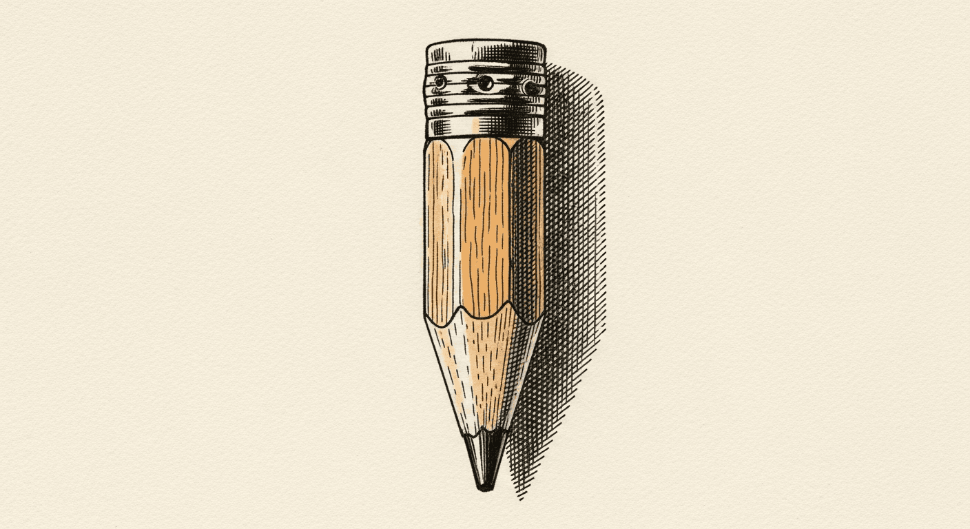 Editorial illustration of a worn pencil nub